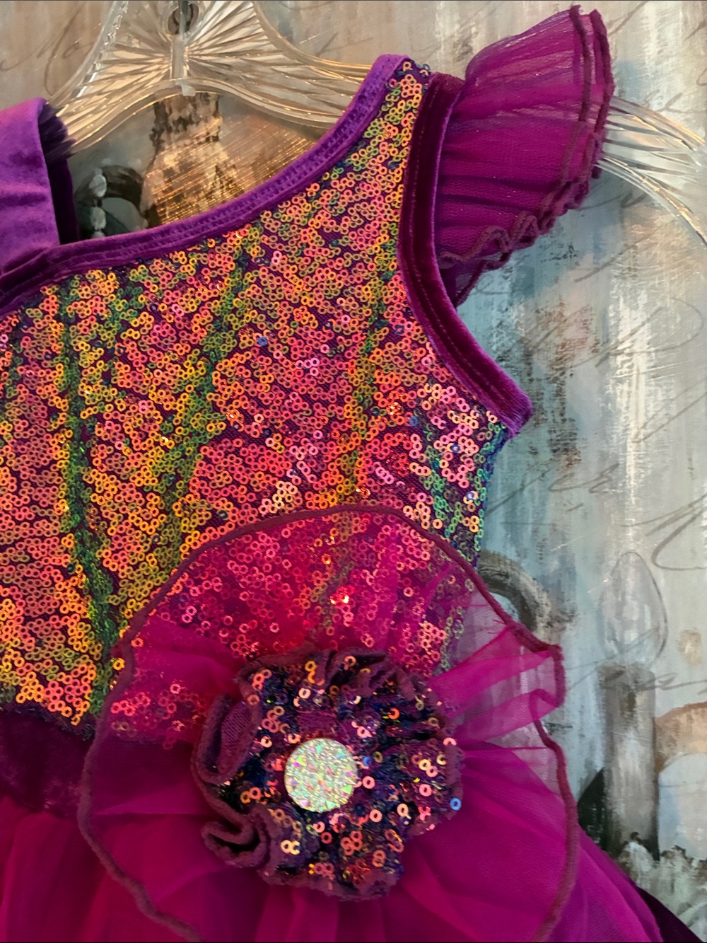 Revolution Purple Sequin Costume Dress Size SC - Picture 2 of 10